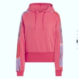 Adidas Floral 3-stripe Hoodie (Wonder Red)